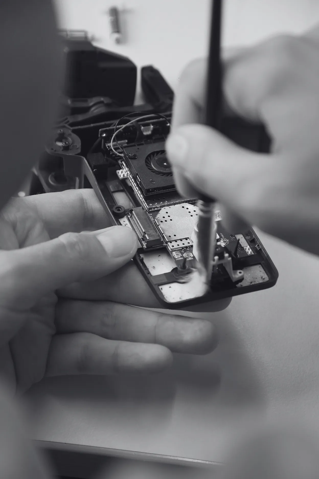 Scheduled maintenance on a drone