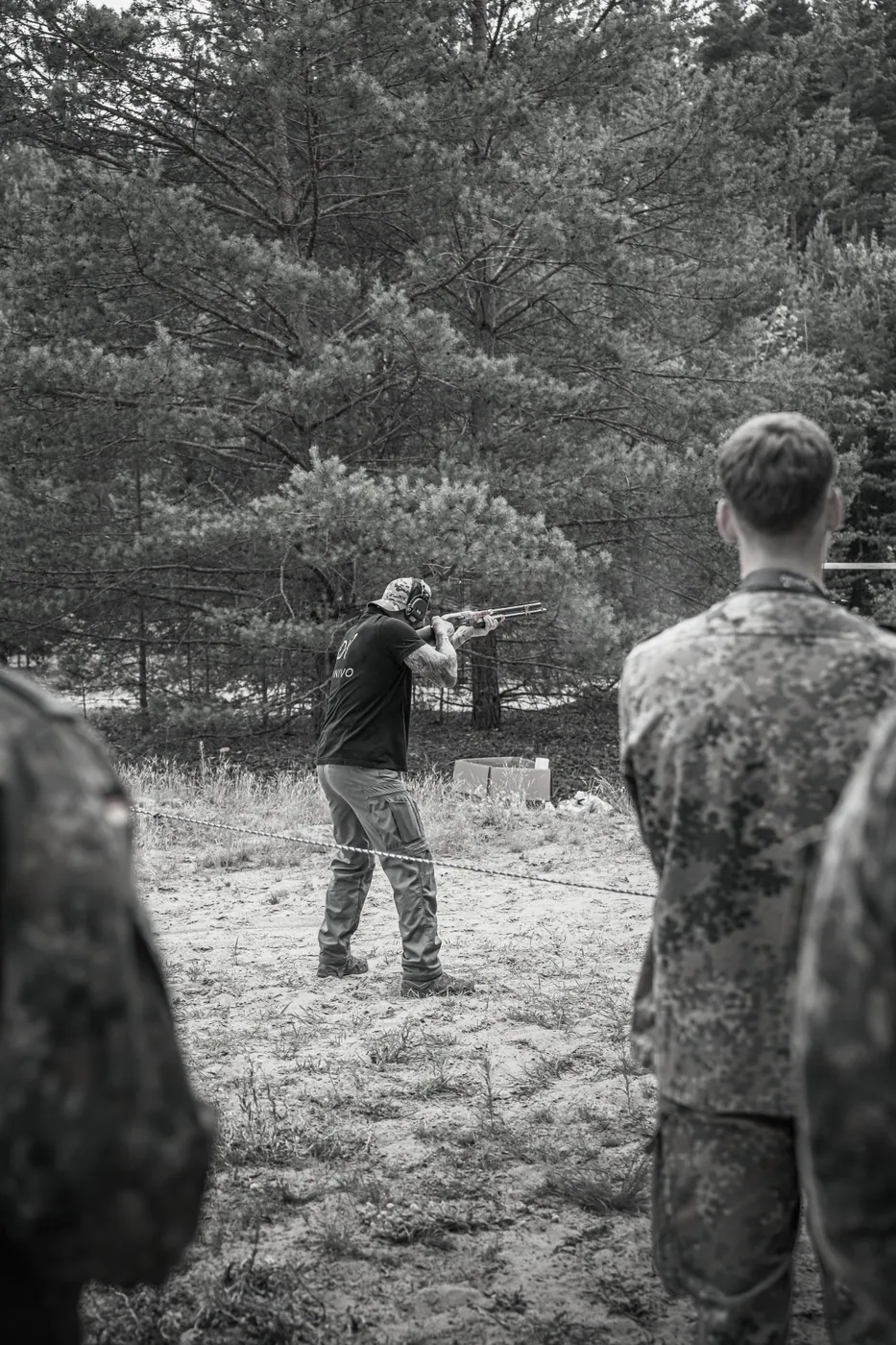 Shotgun training against drones on a range